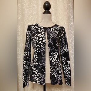 East 5th Black and White Leopard Print Cardigan 
Size SP